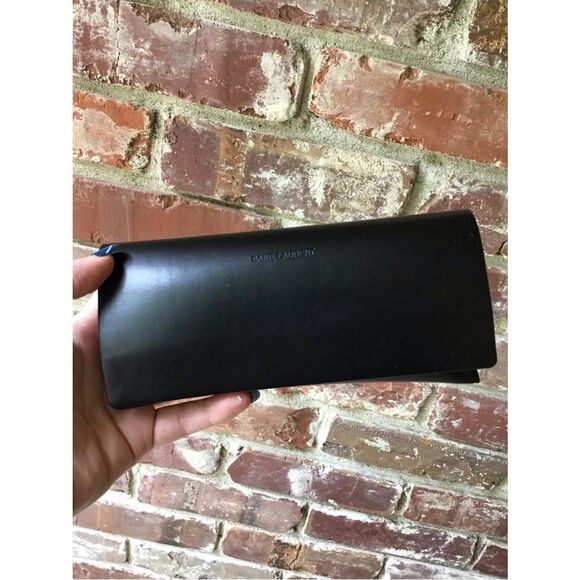Saint Laurent Unisex Black Leather Magnetic Sunglasses / Eyeglasses Case main image 4